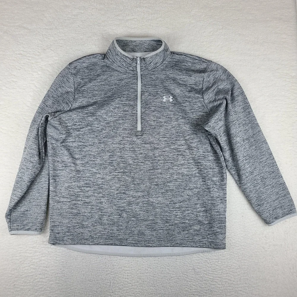 Under Armour Sweater Mens‎ 2XL XXL Gray Heathered Loose Performance Tech Golf *
